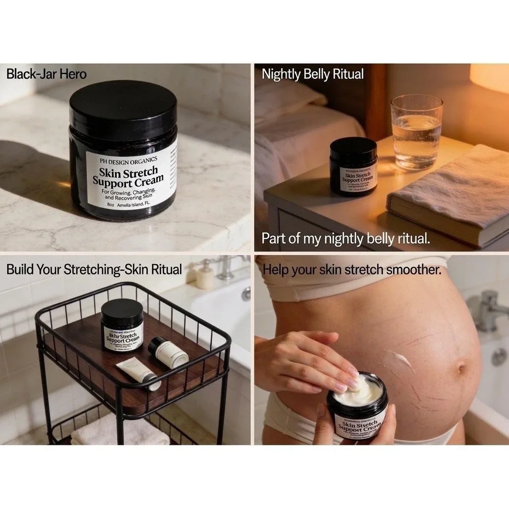 PH Design Organics Skin Stretch Cream‎ 8oz Pregnancy Safe Stretch Mark Care